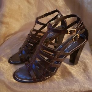 Franco Sarto Brown Delta Strappy Leather Gladiator